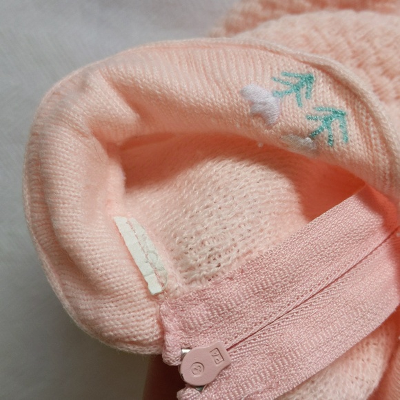 vintage embroidered knit sweater matching outfit set 6-9 months baby girl - Picture 7 of 15